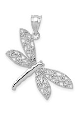 superb small dragonfly white gold baby charm